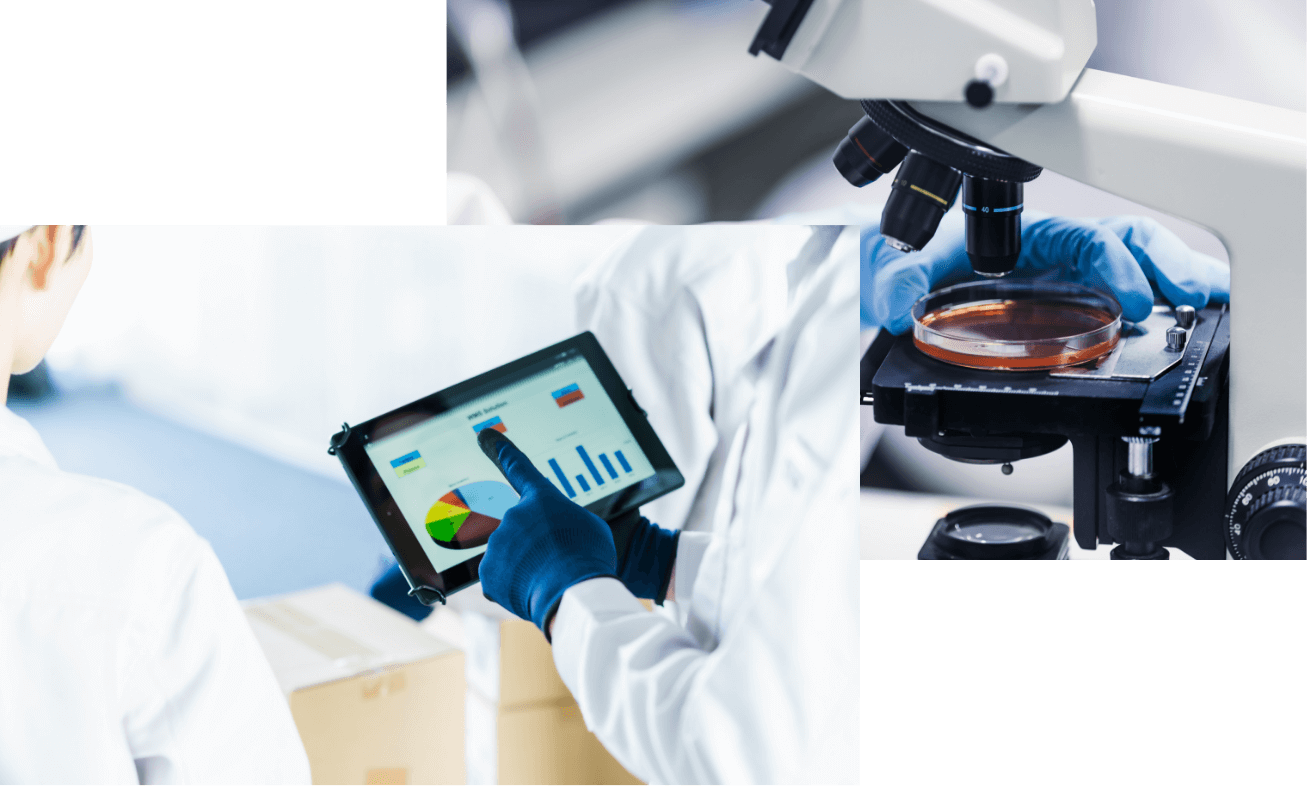 製品の品質管理や改善、研究開発のイメージ