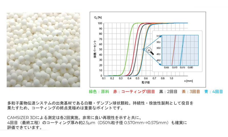 「CAMSIZER 3D」を使用した測定の例